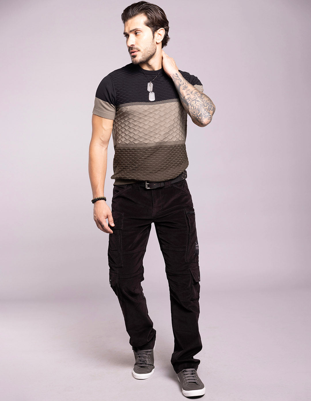 Black Regular Fit Cargo Pant